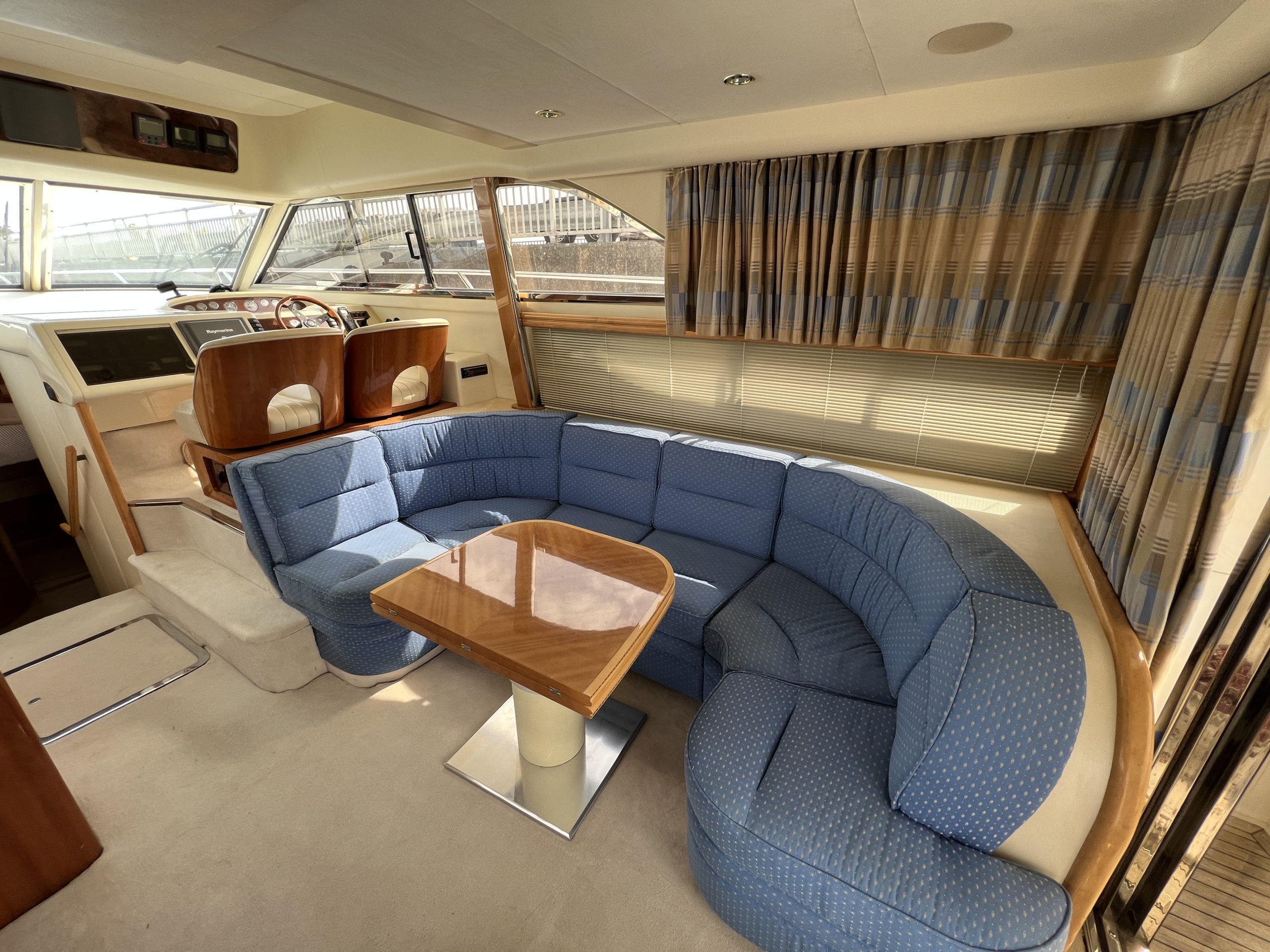 Princess 460 showing the saloon sofa before refit