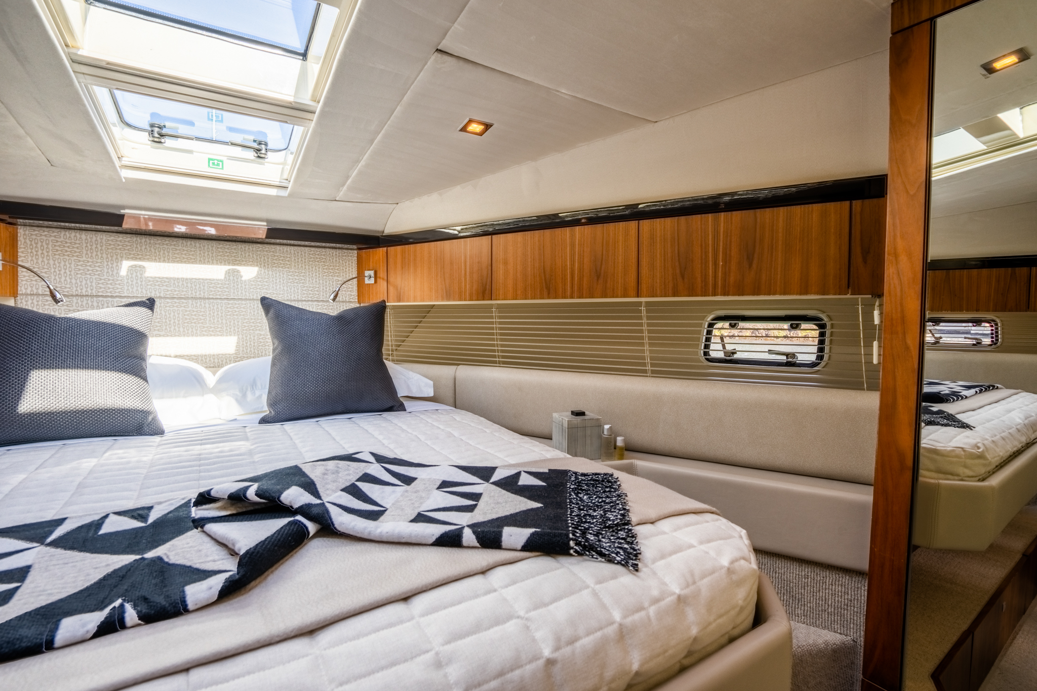 A beautifully decorated and fitted double yacht cabin