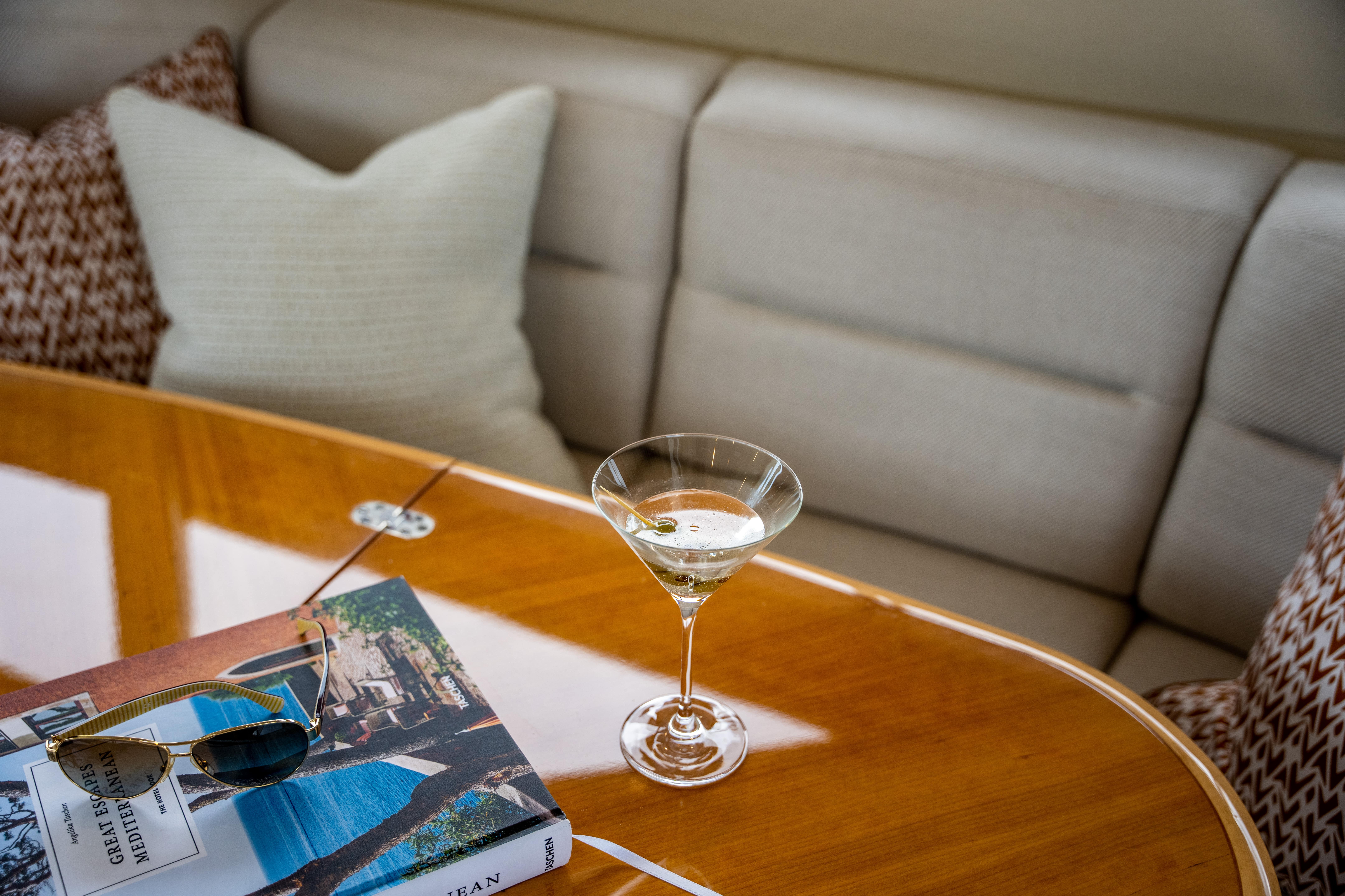 Princess 460 showing the saloon sofa detail after refit